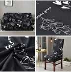 All black flower printed Chair Cover Washable Removable big elastic seat Covers Slipcovers Stretch for banquet hotel arm wedding Stevvex