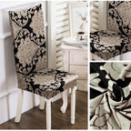 All black flower printed Chair Cover Washable Removable big elastic seat Covers Slipcovers Stretch for banquet hotel arm wedding Stevvex