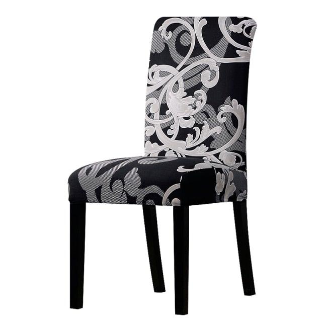 All black flower printed Chair Cover Washable Removable big elastic seat Covers Slipcovers Stretch for banquet hotel arm wedding Stevvex