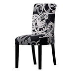 All black flower printed Chair Cover Washable Removable big elastic seat Covers Slipcovers Stretch for banquet hotel arm wedding Stevvex