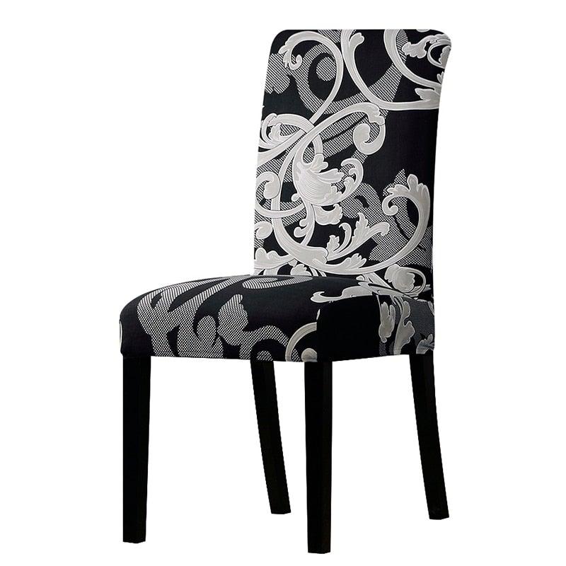 All black flower printed Chair Cover Washable Removable big elastic seat Covers Slipcovers Stretch for banquet hotel arm wedding Stevvex