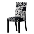 All black flower printed Chair Cover Washable Removable big elastic seat Covers Slipcovers Stretch for banquet hotel arm wedding Stevvex