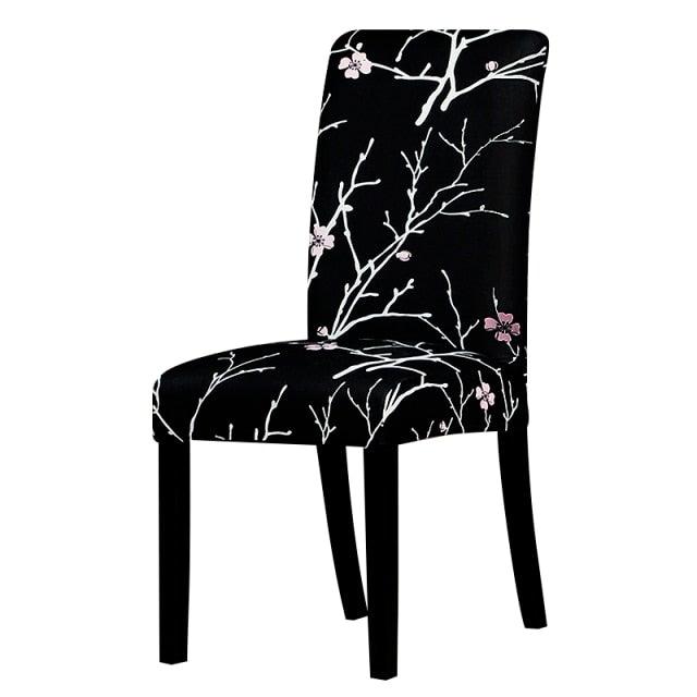 All black flower printed Chair Cover Washable Removable big elastic seat Covers Slipcovers Stretch for banquet hotel arm wedding Stevvex