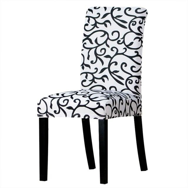 All black flower printed Chair Cover Washable Removable big elastic seat Covers Slipcovers Stretch for banquet hotel arm wedding Stevvex