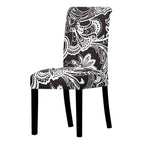 All black flower printed Chair Cover Washable Removable big elastic seat Covers Slipcovers Stretch for banquet hotel arm wedding Stevvex
