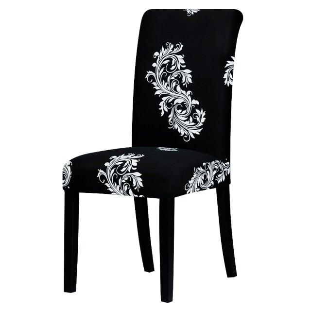 All black flower printed Chair Cover Washable Removable big elastic seat Covers Slipcovers Stretch for banquet hotel arm wedding Stevvex