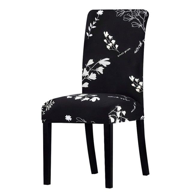All black flower printed Chair Cover Washable Removable big elastic seat Covers Slipcovers Stretch for banquet hotel arm wedding Stevvex