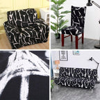 All black flower printed Chair Cover Washable Removable big elastic seat Covers Slipcovers Stretch for banquet hotel arm wedding Stevvex
