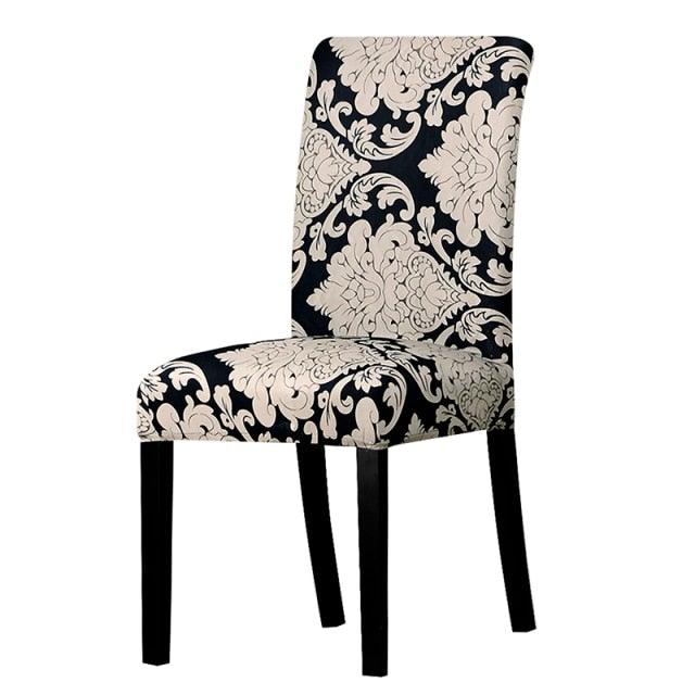 All black flower printed Chair Cover Washable Removable big elastic seat Covers Slipcovers Stretch for banquet hotel arm wedding Stevvex