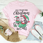 All I Want For Christmas Is Cats Tee Peachy Sunday