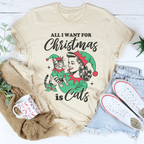 All I Want For Christmas Is Cats Tee Peachy Sunday