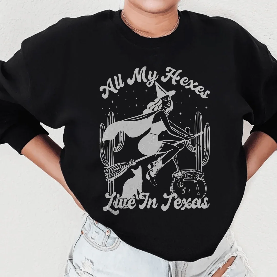 All My Hexas Live In Texas Sweatshirt Peachy Sunday