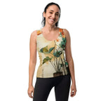 Women's Stretch Fit Tank Top - Rustic Botanical Plants - SJB-DIAMOND ELITES