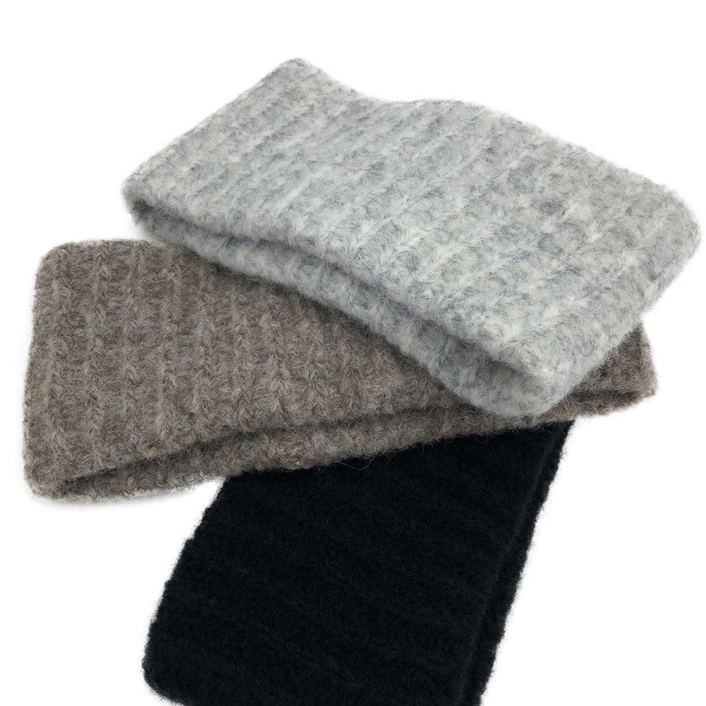 Alpaca Ear Warmer Ribbed Double Layer Lightweight Knitted Cozy Winter Headband BandsCo Straps