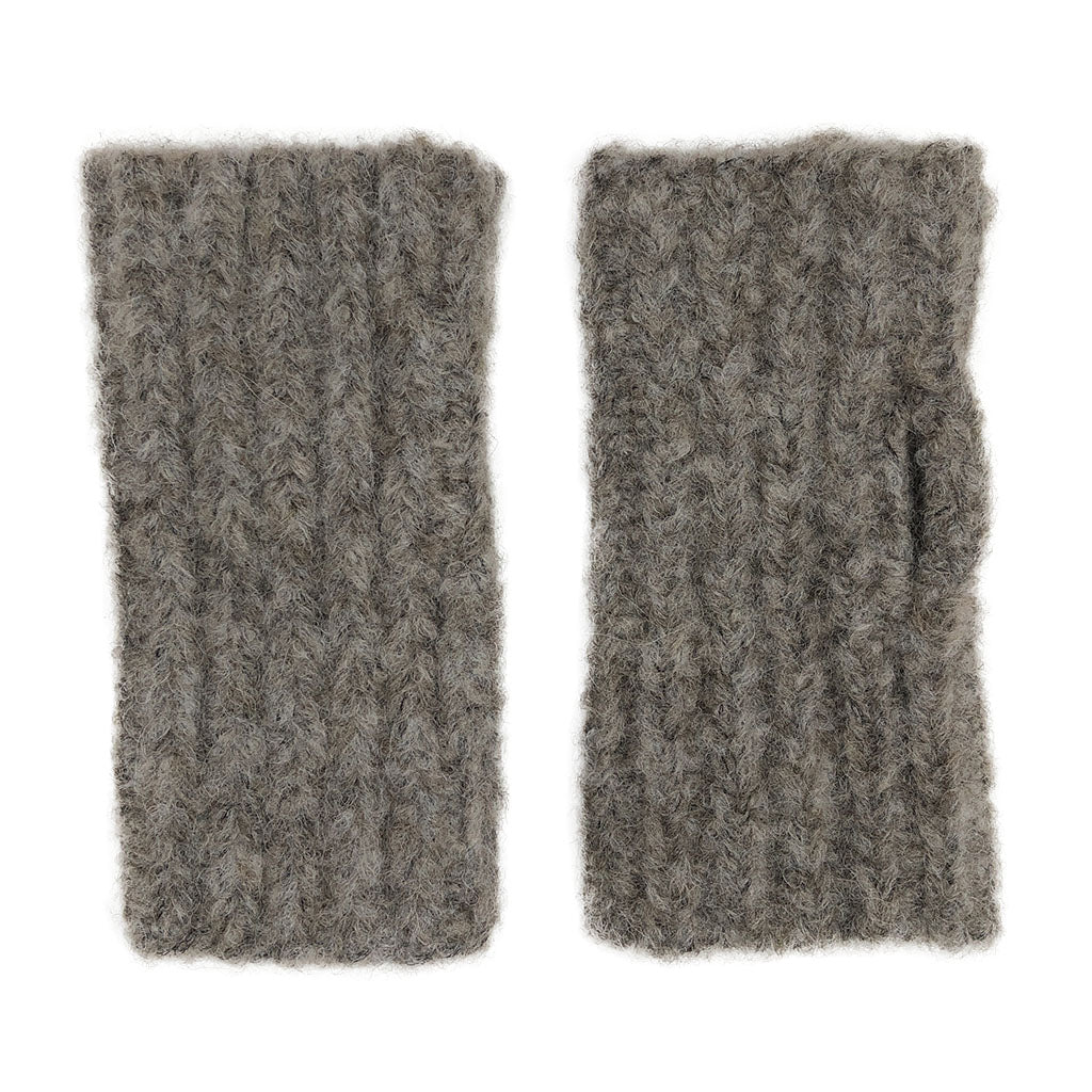 Alpaca Fingerless Ribbed Gloves With Thumb Slit Warm Autumn Wrist BandsCo Straps