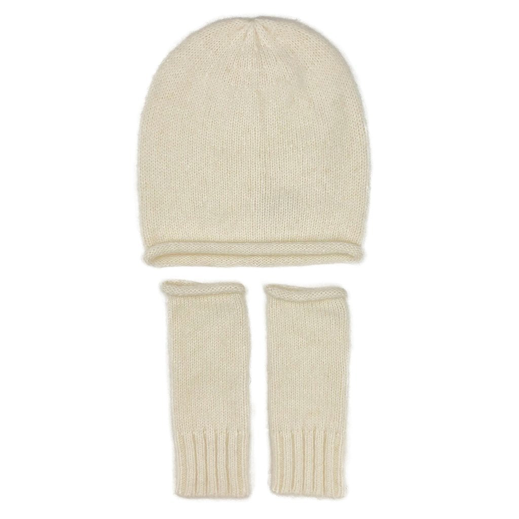 Alpaca Fingerless Knit Gloves Long Ribbed Cuff Winter Gloves Thumb Slit BandsCo Straps