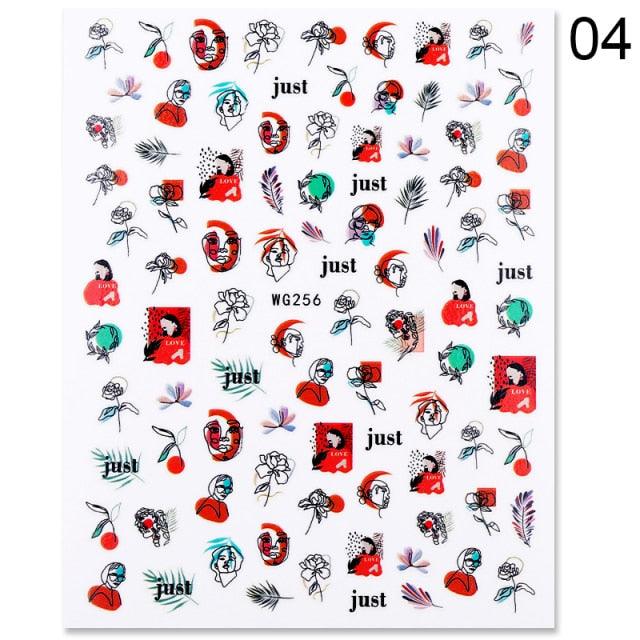 Alphabet Love Shaped  Pattern 3D Nail Stickers Slider Valentine Day Decals Foil For Love Nail Art Decoration Pop Art Nail Stickers Sexy Girl Designs Comics Water Transfer Decals Manicure Lips Nail Art Decorations Slider Nail Art Stickers Stevvex