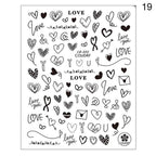 Alphabet Love Shaped  Pattern 3D Nail Stickers Slider Valentine Day Decals Foil For Love Nail Art Decoration Pop Art Nail Stickers Sexy Girl Designs Comics Water Transfer Decals Manicure Lips Nail Art Decorations Slider Nail Art Stickers Stevvex