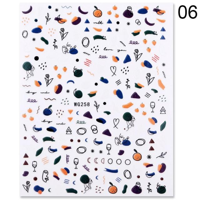 Alphabet Love Shaped  Pattern 3D Nail Stickers Slider Valentine Day Decals Foil For Love Nail Art Decoration Pop Art Nail Stickers Sexy Girl Designs Comics Water Transfer Decals Manicure Lips Nail Art Decorations Slider Nail Art Stickers Stevvex