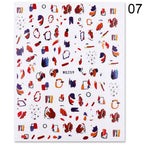 Alphabet Love Shaped  Pattern 3D Nail Stickers Slider Valentine Day Decals Foil For Love Nail Art Decoration Pop Art Nail Stickers Sexy Girl Designs Comics Water Transfer Decals Manicure Lips Nail Art Decorations Slider Nail Art Stickers Stevvex