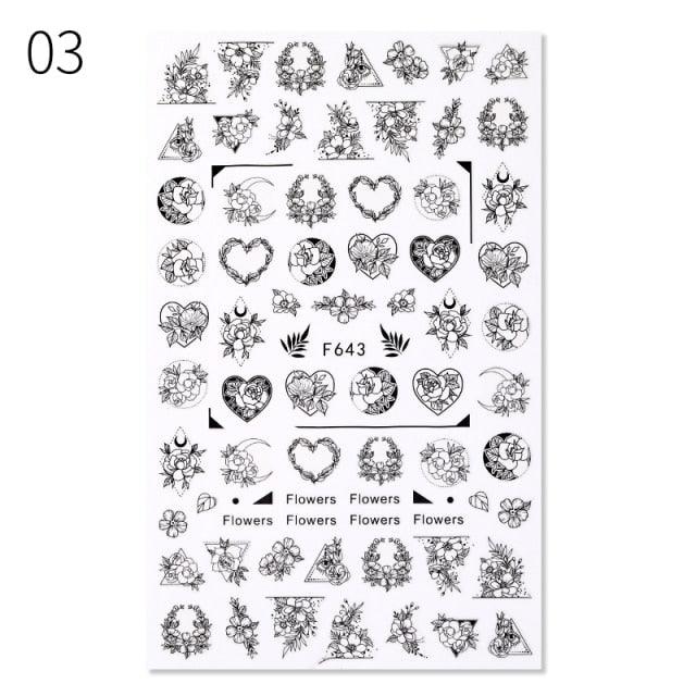 Alphabet Love Shaped  Pattern 3D Nail Stickers Slider Valentine Day Decals Foil For Love Nail Art Decoration Pop Art Nail Stickers Sexy Girl Designs Comics Water Transfer Decals Manicure Lips Nail Art Decorations Slider Nail Art Stickers Stevvex