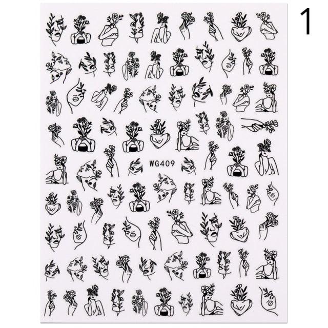 Alphabet Love Shaped  Pattern 3D Nail Stickers Slider Valentine Day Decals Foil For Love Nail Art Decoration Pop Art Nail Stickers Sexy Girl Designs Comics Water Transfer Decals Manicure Lips Nail Art Decorations Slider Nail Art Stickers Stevvex