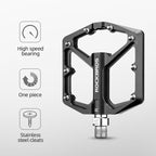 Aluminum Alloy Bicycle Pedals Road Anti-Slip Ultralight Sealed Bearing One-Piece Molding Anti-Oxidation Bike Pedals Mountain Bike Pedals Flat Pedals Nylon Fiber Bicycle Platform Pedals For Road Mountain Stevvex