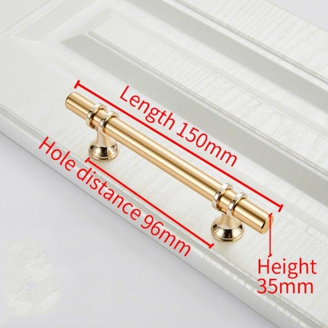 Aluminum Alloy Black Gold Door Handle Wardrobe Kitchen Cabinet Drawer Solid Handle Furniture Handle European Modern Hardware Modern Furniture Cupboard Door Drawer Handles Stevvex