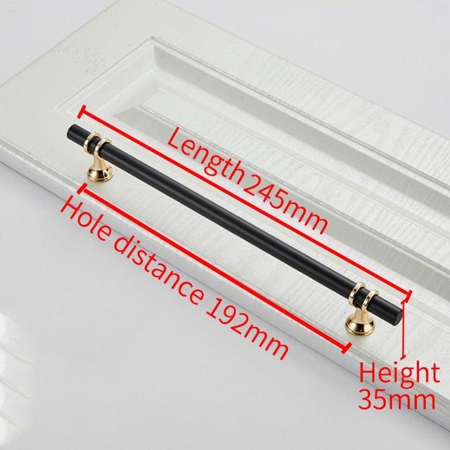 Aluminum Alloy Black Gold Door Handle Wardrobe Kitchen Cabinet Drawer Solid Handle Furniture Handle European Modern Hardware Modern Furniture Cupboard Door Drawer Handles Stevvex