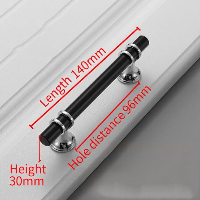 Aluminum Alloy Black Gold Door Handle Wardrobe Kitchen Cabinet Drawer Solid Handle Furniture Handle European Modern Hardware Modern Furniture Cupboard Door Drawer Handles Stevvex