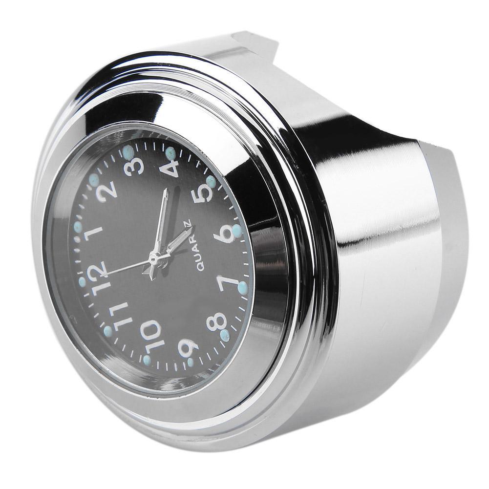 Aluminum Waterproof 22/25mm Motorcycle Handlebar Mount Dial Clock Motorcycle Handlebar Mount Clock Waterproof Handlebar Dial Clock Watch Quartz Clock Watch for Harley Motorcycle Accessories Stevvex