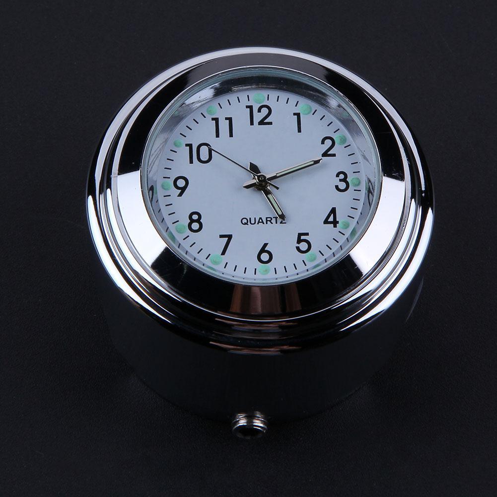 Aluminum Waterproof 22/25mm Motorcycle Handlebar Mount Dial Clock Motorcycle Handlebar Mount Clock Waterproof Handlebar Dial Clock Watch Quartz Clock Watch for Harley Motorcycle Accessories Stevvex