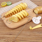 Amazing 2PC Potato Spiral Cutter Cucumber Slicer Kitchen Accessories Vegetable Spiralizer Spiral Potato Cutter Slicer Kitchen Gadgets Stevvex