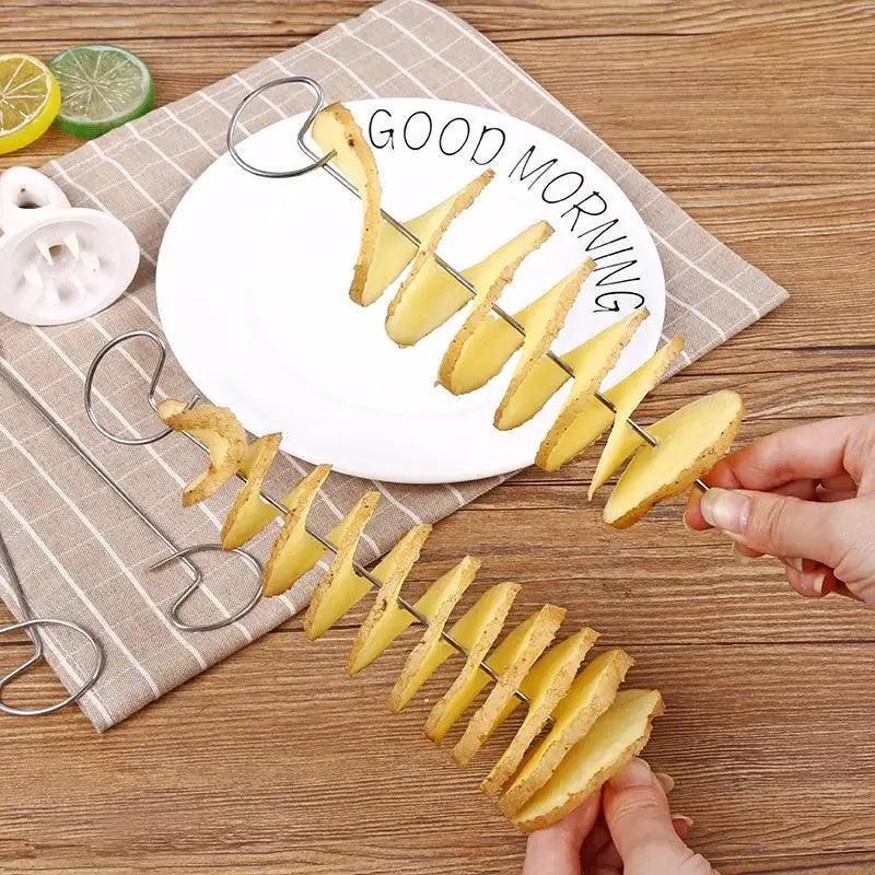 Amazing 2PC Potato Spiral Cutter Cucumber Slicer Kitchen Accessories Vegetable Spiralizer Spiral Potato Cutter Slicer Kitchen Gadgets Stevvex
