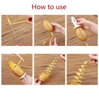 Amazing 2PC Potato Spiral Cutter Cucumber Slicer Kitchen Accessories Vegetable Spiralizer Spiral Potato Cutter Slicer Kitchen Gadgets Stevvex