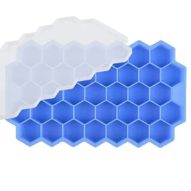 Amazing Honeycomb Ice Cube Trays Reusable Silicone Ice cube Mold Free Ice maker with Removable Lids Stevvex
