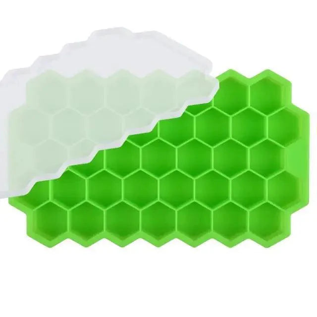 Amazing Honeycomb Ice Cube Trays Reusable Silicone Ice cube Mold Free Ice maker with Removable Lids Stevvex