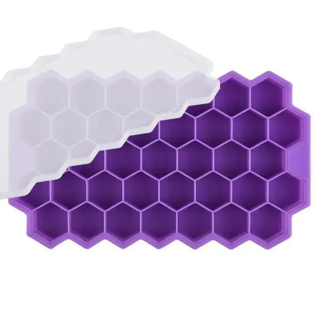 Amazing Honeycomb Ice Cube Trays Reusable Silicone Ice cube Mold Free Ice maker with Removable Lids Stevvex