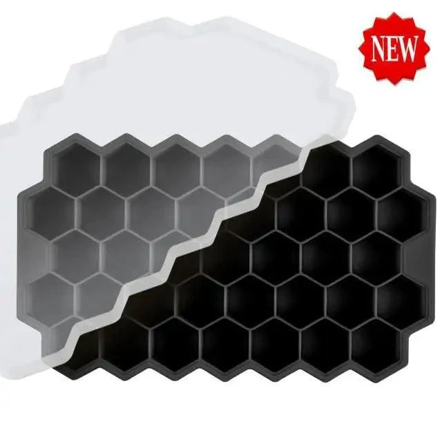 Amazing Honeycomb Ice Cube Trays Reusable Silicone Ice cube Mold Free Ice maker with Removable Lids Stevvex