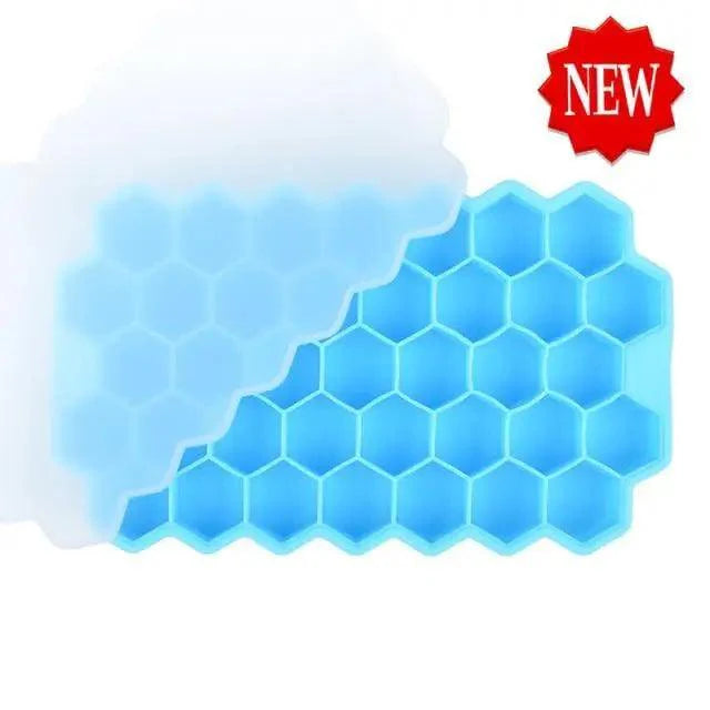 Amazing Honeycomb Ice Cube Trays Reusable Silicone Ice cube Mold Free Ice maker with Removable Lids Stevvex