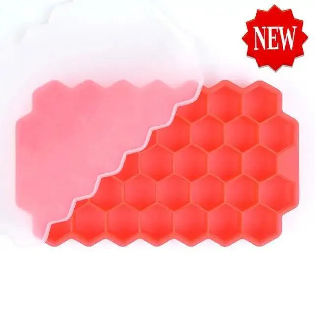 Amazing Honeycomb Ice Cube Trays Reusable Silicone Ice cube Mold Free Ice maker with Removable Lids Stevvex