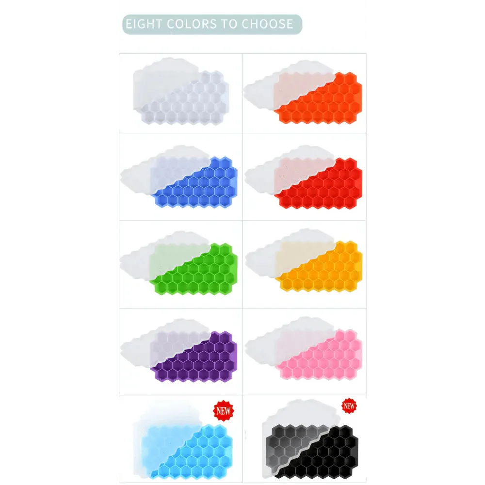 Amazing Honeycomb Ice Cube Trays Reusable Silicone Ice cube Mold Free Ice maker with Removable Lids Stevvex