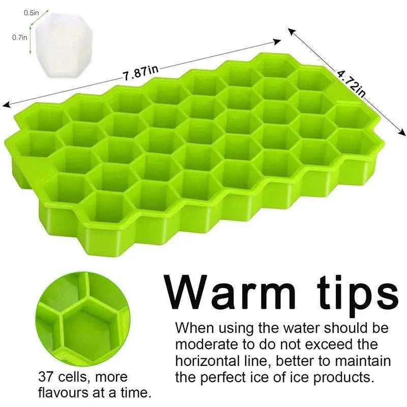 Amazing Honeycomb Ice Cube Trays Reusable Silicone Ice cube Mold Free Ice maker with Removable Lids Stevvex