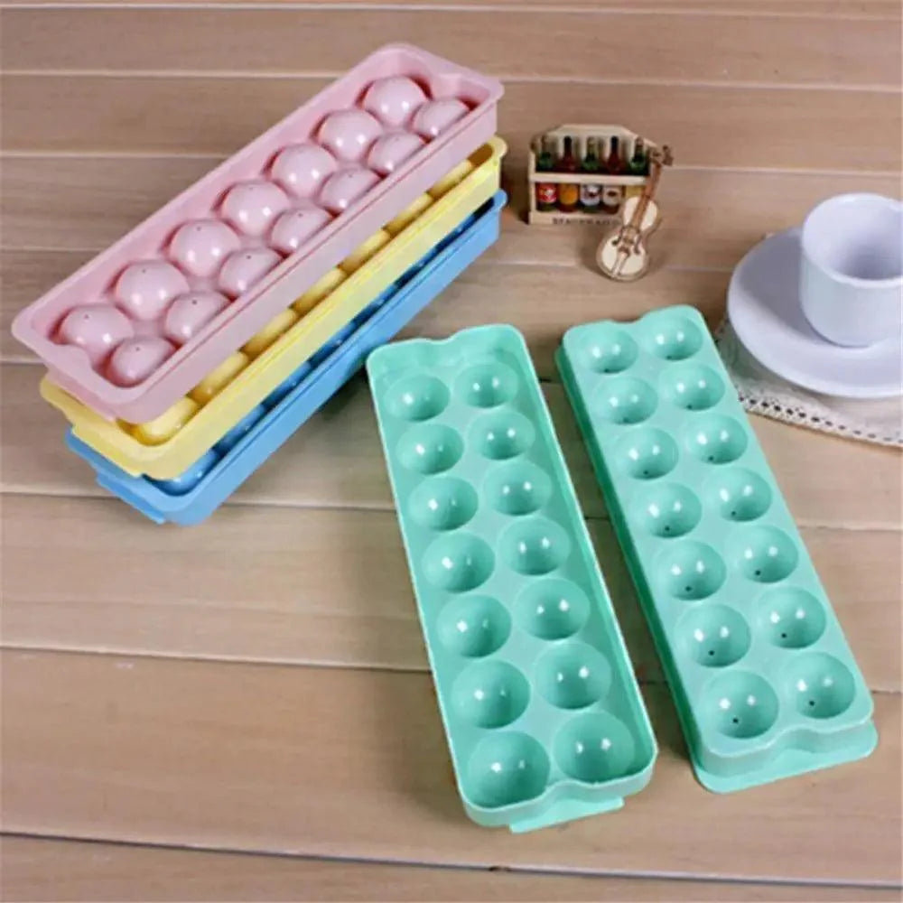 Amazing Plastic Molds Ice Tray 14 Grid 3D Round Ice Molds Home Bar Party Use Round Ball Ice Cube Makers Kitchen Ice Cream Moulds Stevvex
