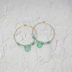 Amazonite 14K Gold Filled Hoop Earrings With Teardrop