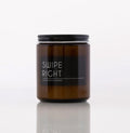 Swipe Right Scented Candle 8oz Soy Candle Spicy Leather Vetiver Myrrh BandsCo Straps