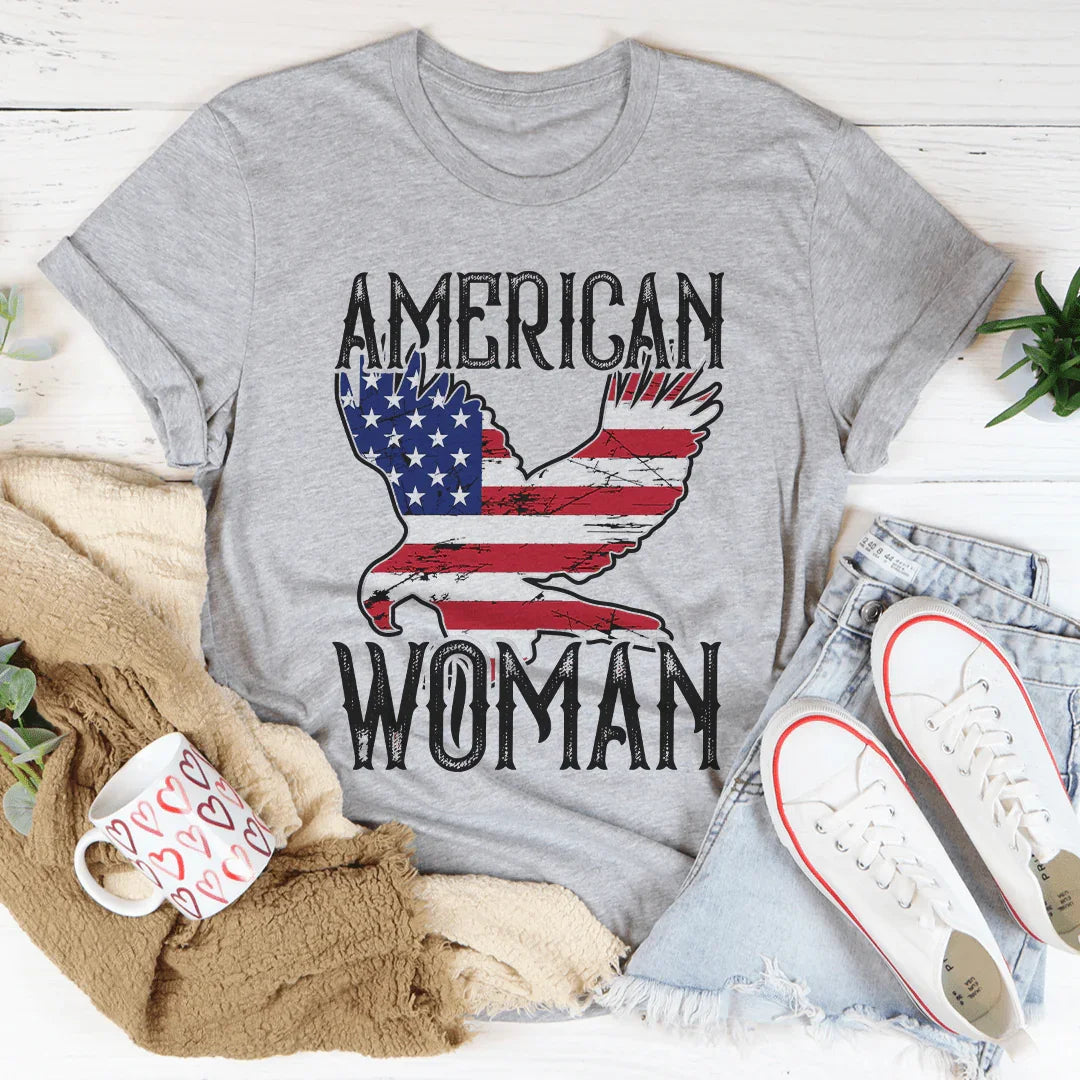 American Woman Eagle Tee Peachy Sunday