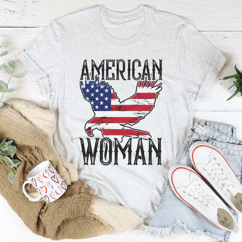 American Woman Eagle Tee Peachy Sunday
