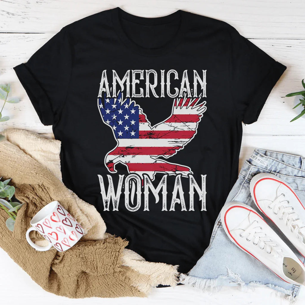 American Woman Eagle Tee Peachy Sunday