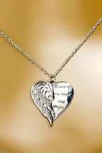 Angel Wing Heart Necklace Memorial Silver Pendant Charm